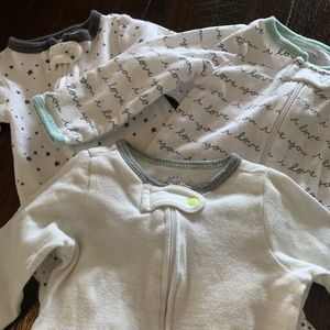 3 footie pajamas. All newborn